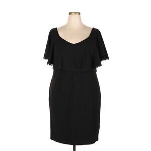 NWT Betsy & Adam off the shoulder flutter sleeve sheath dress Black size 18W